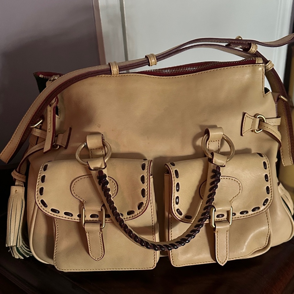 Vintage Dooney and BourkeTan Leather Handbag with cover